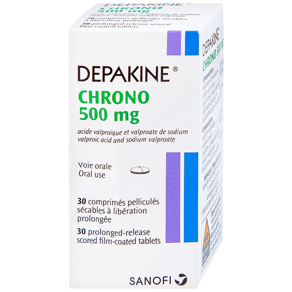 Hình ảnh Thuốc Depakine Chrono 500mg Sanofi điều trị động kinh (30 viên)