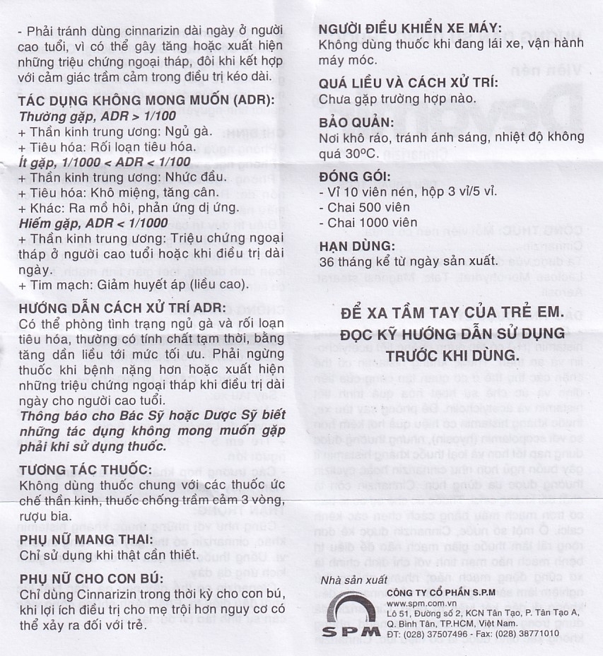 Hình ảnh Thuốc Devomir S.P.M ohòng ngừa say sóng, say tàu xe, máy bay (3 vỉ x 10 viên)