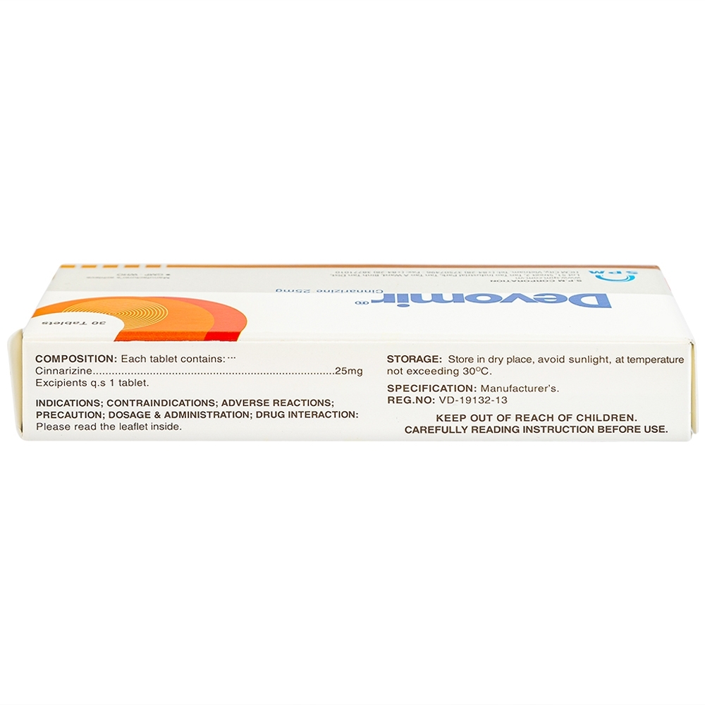 Hình ảnh Thuốc Devomir S.P.M ohòng ngừa say sóng, say tàu xe, máy bay (3 vỉ x 10 viên)