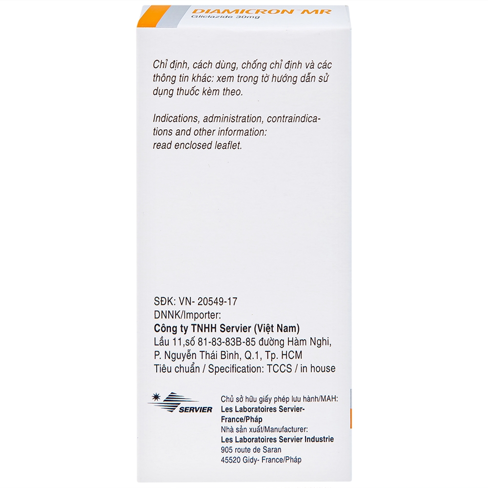 Hình ảnh Thuốc Diamicron MR Servier điều trị tiểu đường típ 2 (2 vỉ x 30 viên)