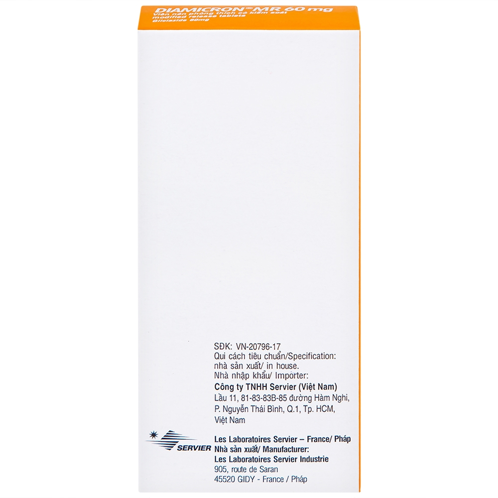 Hình ảnh Thuốc Diamicron MR 60mg Servier điều trị tiểu đường típ 2 (2 vỉ x 15 viên)