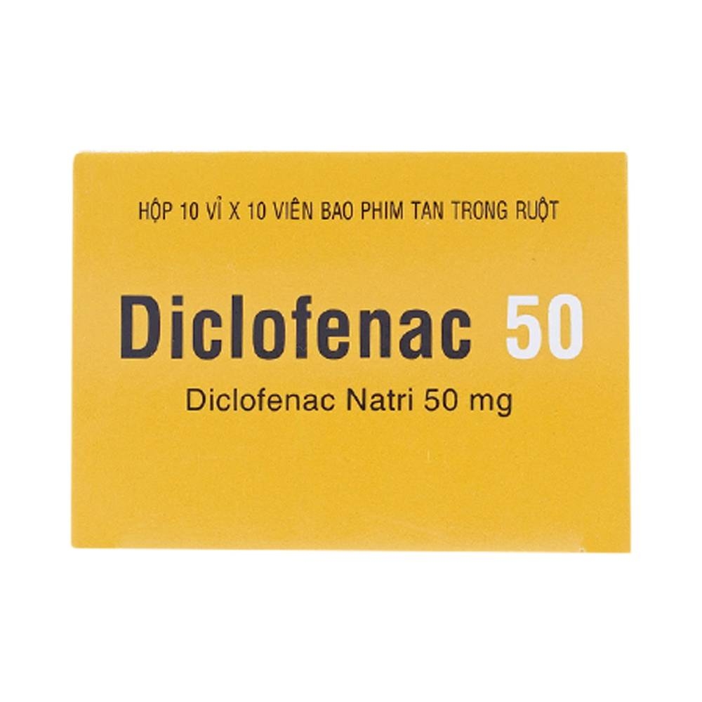 Hình ảnh Thuốc Diclofenac 50 Uphace điều trị dài ngày viêm khớp mạn, thoái hóa khớp (100 viên)