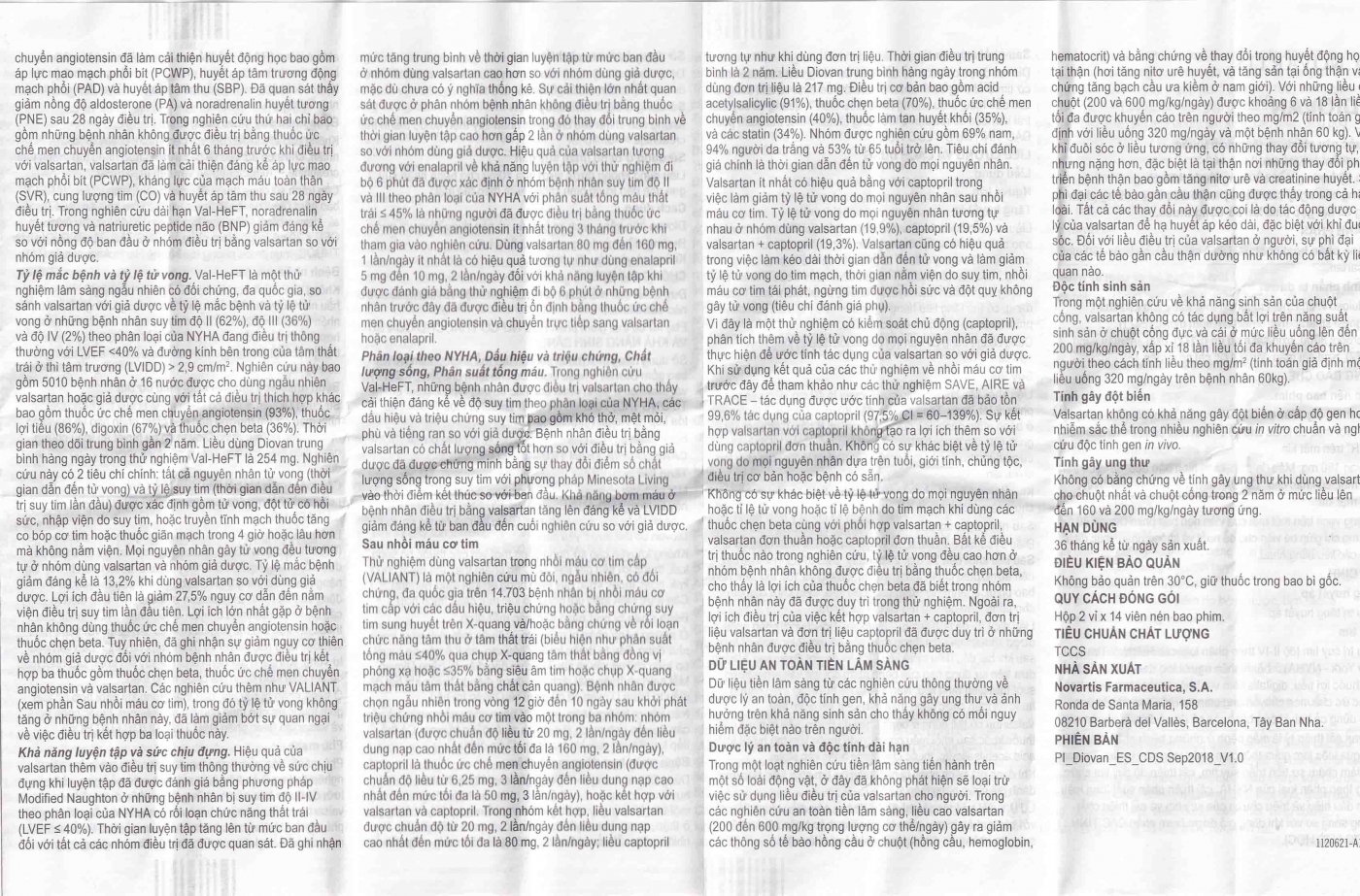 Hình ảnh Thuốc Diovan 160 Novartis điều trị bệnh tăng huyết áp, suy tim (2 vỉ x 14 viên)