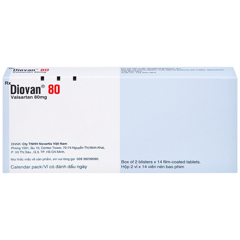Hình ảnh Thuốc Diovan 80 Novartis điều trị bệnh tăng huyết áp, suy tim (2 vỉ x 14 viên)