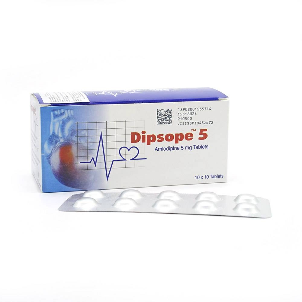 Hình ảnh Thuốc Dipsope 5 RPG dùng trong cao huyết áp vô căn (10 vỉ x 10 viên)