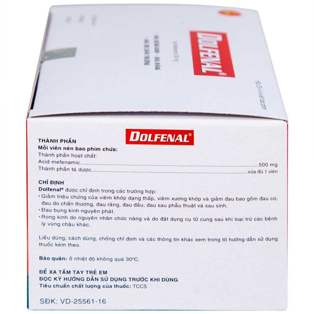 Hình ảnh Thuốc Dolfenal United giảm đau bụng kinh, đau răng, đau do chấn thương (25 vỉ x 4 viên)