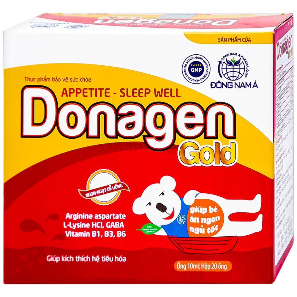 Hình ảnh Dung dịch Donagen Gold Đông Nam Á ăn ngon, ngủ tốt, kích thích hệ tiêu hóa (20 ống x 10ml)