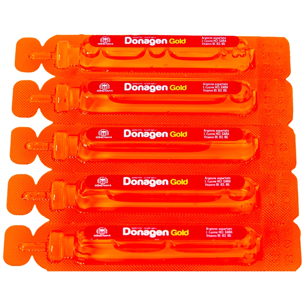 Hình ảnh Dung dịch Donagen Gold Đông Nam Á ăn ngon, ngủ tốt, kích thích hệ tiêu hóa (20 ống x 10ml)