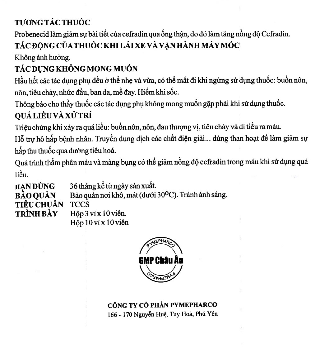 Hình ảnh Thuốc Doncef Pymepharco điều trị nhiễm khuẩn (3 vỉ x 10 viên)