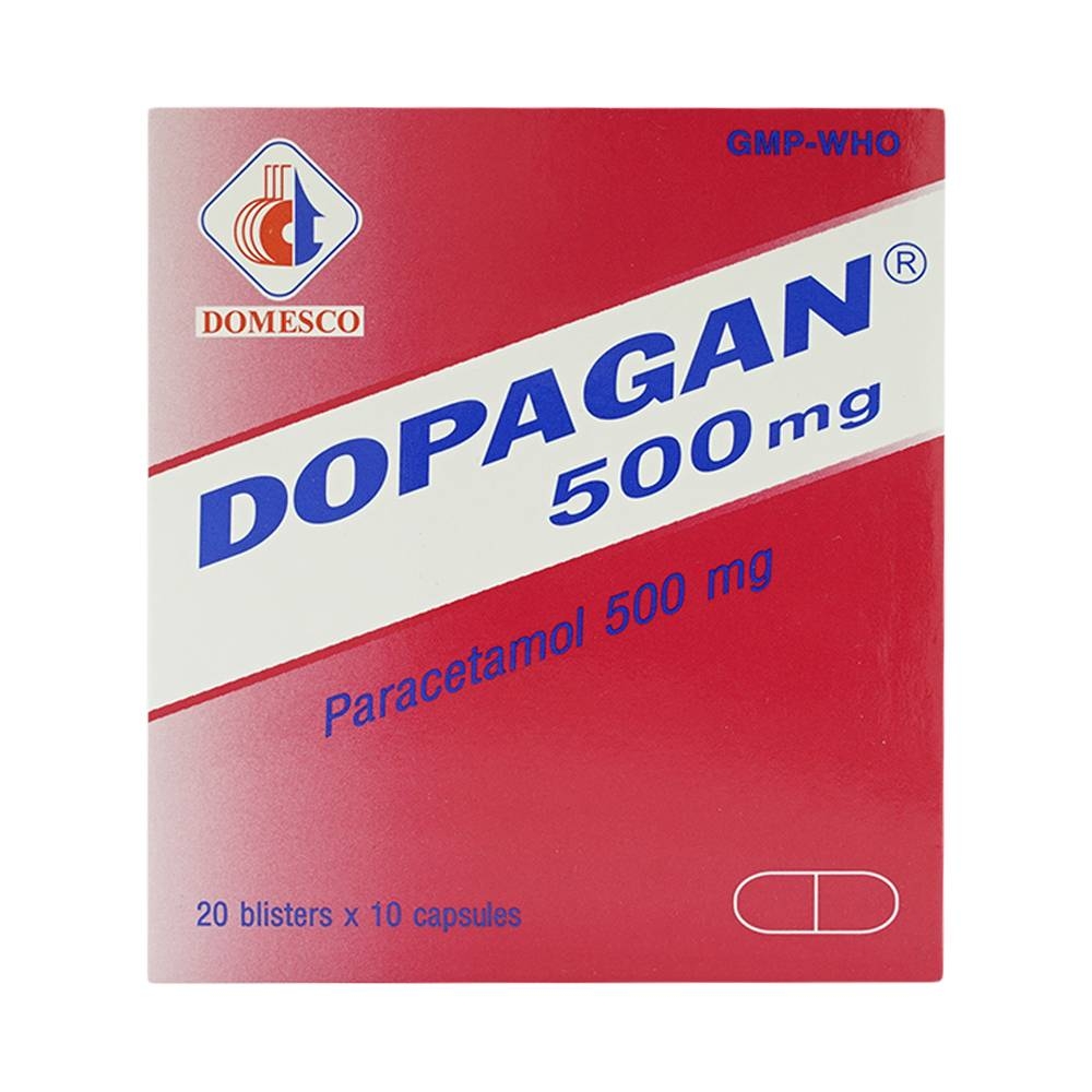 Hình ảnh Thuốc Dopagan 500mg Domesco giảm đau và hạ sốt (20 vỉ x 10 viên)
