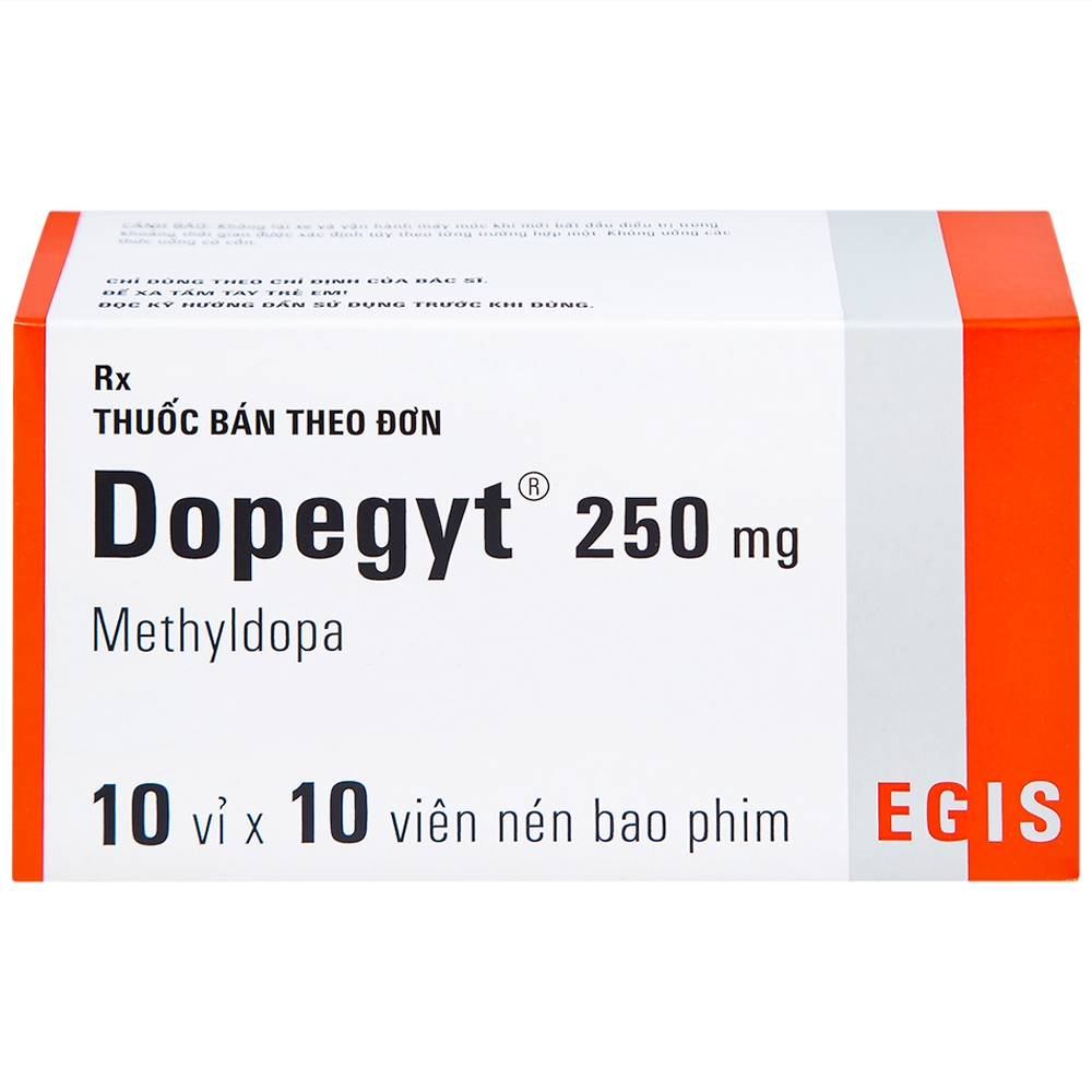 Hình ảnh Thuốc Dopegyt 250mg Egis Pharma điều trị tăng huyết áp (10 vỉ x 10 viên)