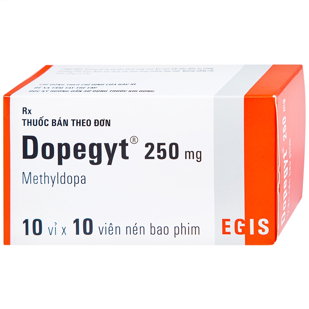 Hình ảnh Thuốc Dopegyt 250mg Egis Pharma điều trị tăng huyết áp (10 vỉ x 10 viên)
