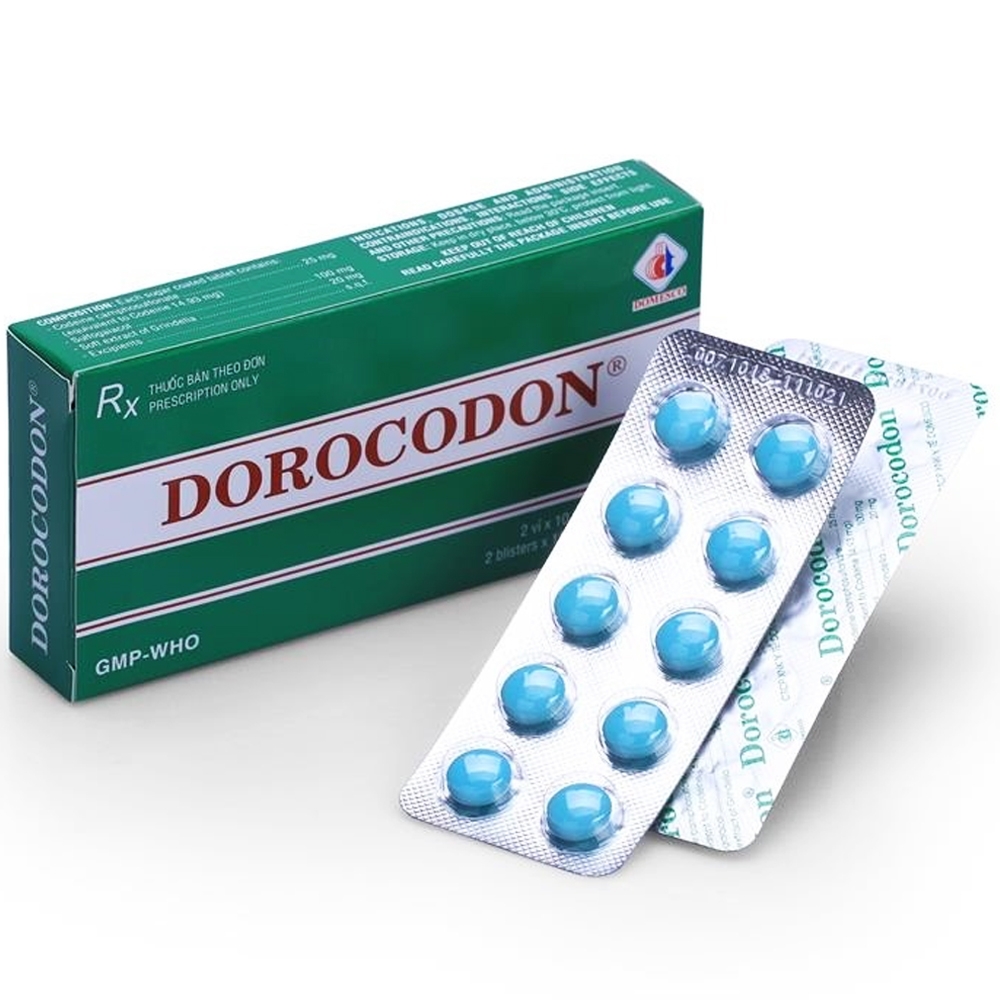 Hình ảnh Thuốc Dorocodon Domesco điều trị triệu chứng ho khan (2 vỉ x 10 viên)