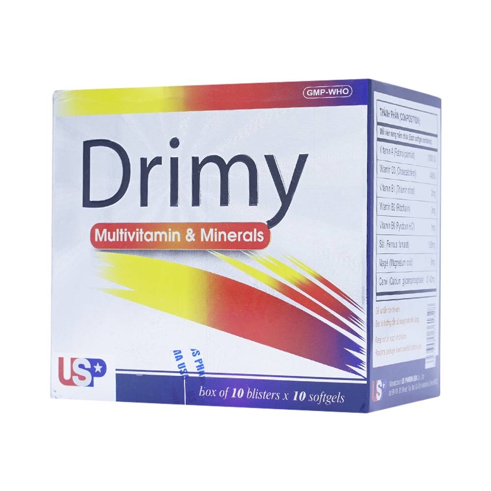 Hình ảnh Thuốc Drimy USP bổ sung vitamin, khoáng chất (10 vỉ x 10 viên)