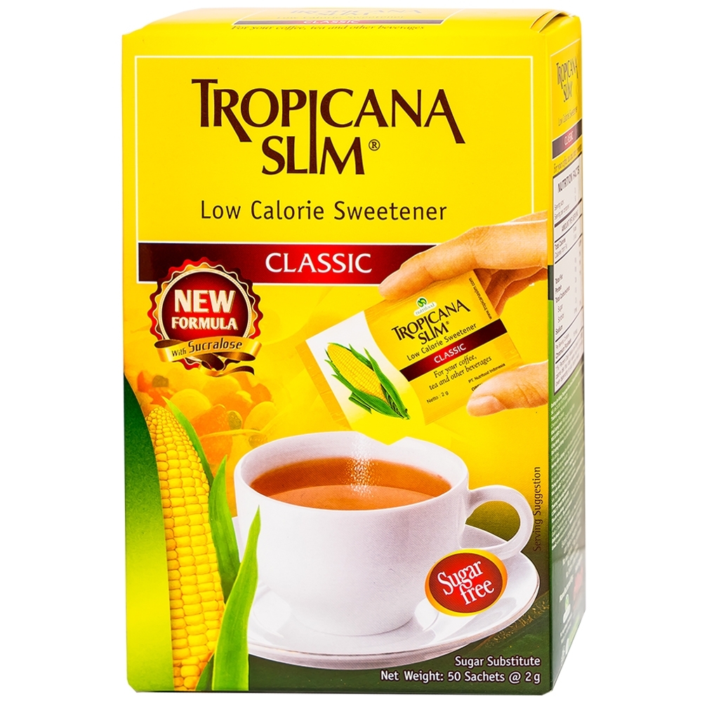 Hình ảnh Đường bắp ăn kiêng Tropicana Slim Classic cho người tiểu đường (50 gói x 2g)
