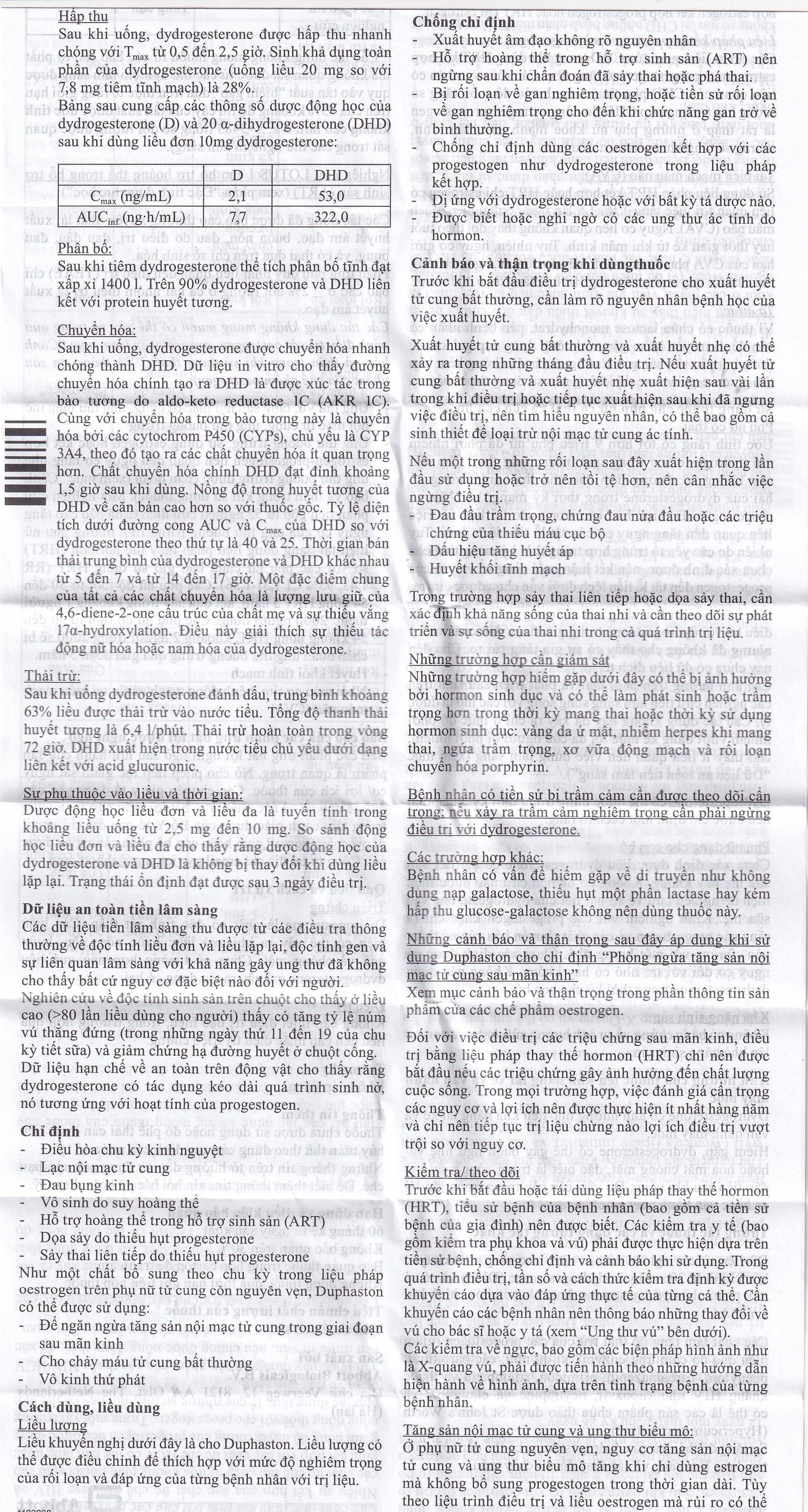 Hình ảnh Thuốc Duphaston Abbott điều hòa kinh nguyệt, lạc nội mạc tử cung (1 vỉ x 20 viên)