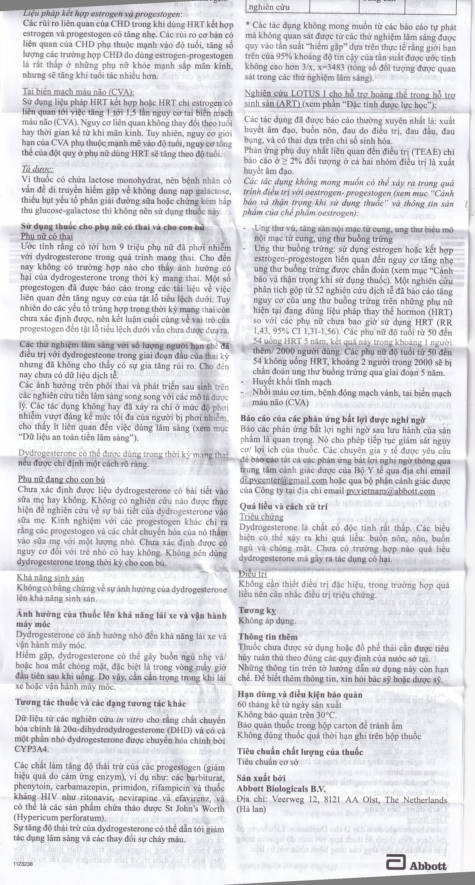 Hình ảnh Thuốc Duphaston Abbott điều hòa kinh nguyệt, lạc nội mạc tử cung (1 vỉ x 20 viên)