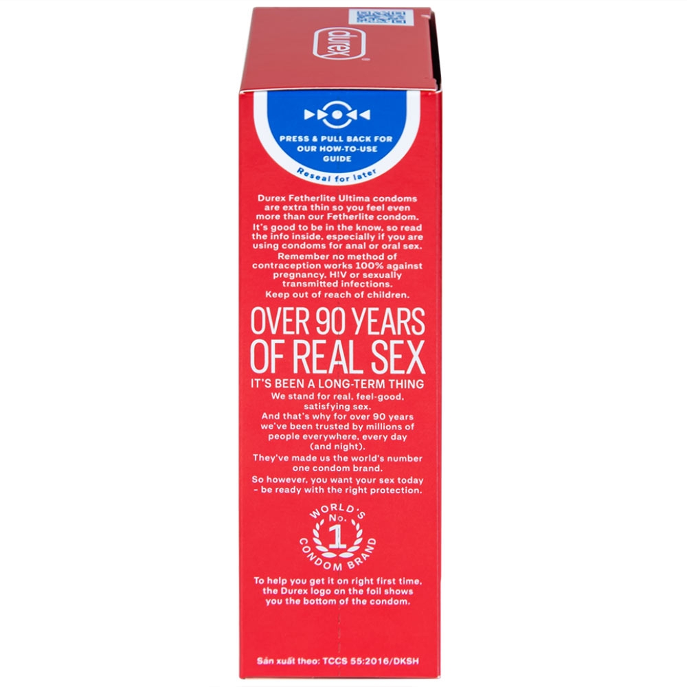 Hình ảnh Bao cao su Durex Fetherlite Ultima siêu mỏng dùng tránh thai và các bệnh lây nhiễm (12 cái)