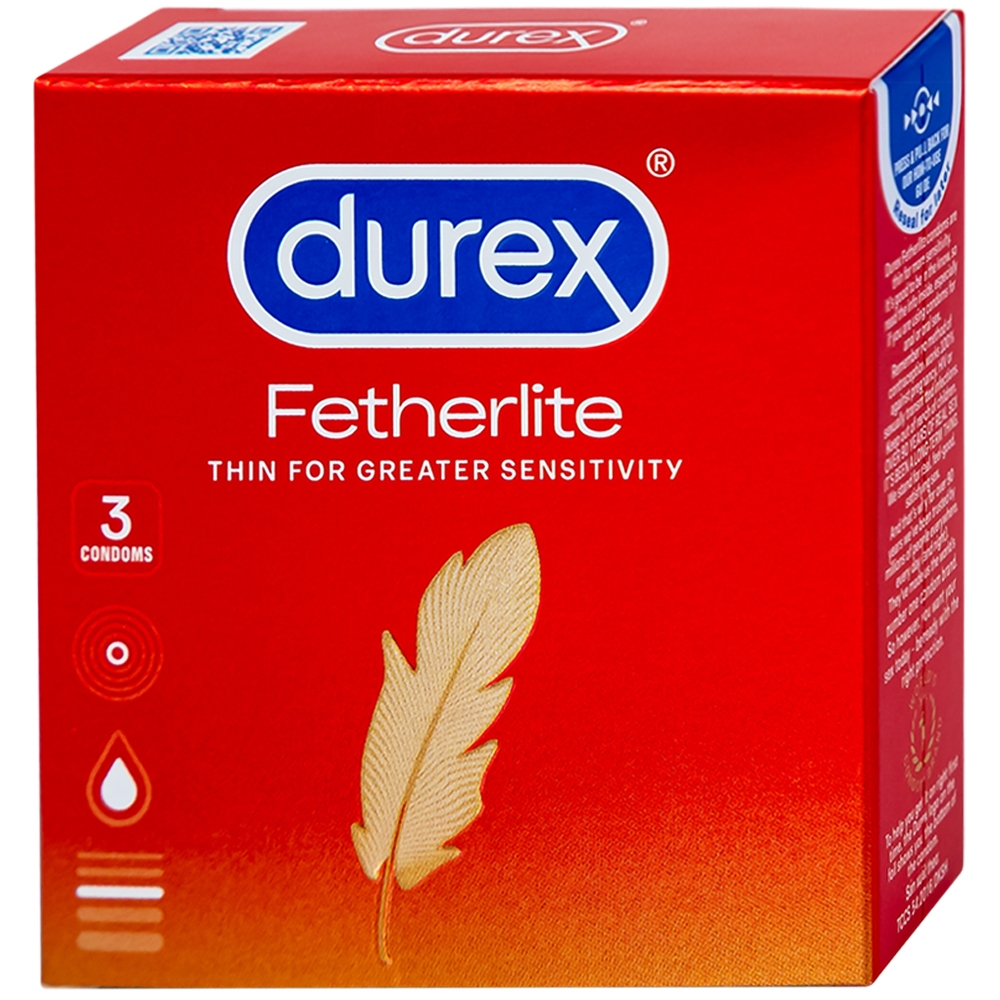 Hình ảnh Bao cao su Durex Fetherlite vừa vặn, độ bảo vệ cao (3 cái)
