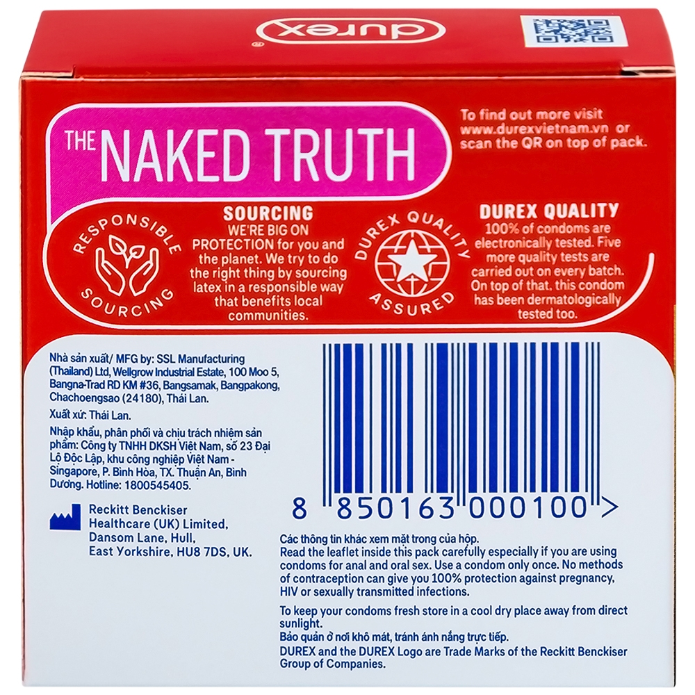 Hình ảnh Bao cao su Durex Fetherlite vừa vặn, độ bảo vệ cao (3 cái)