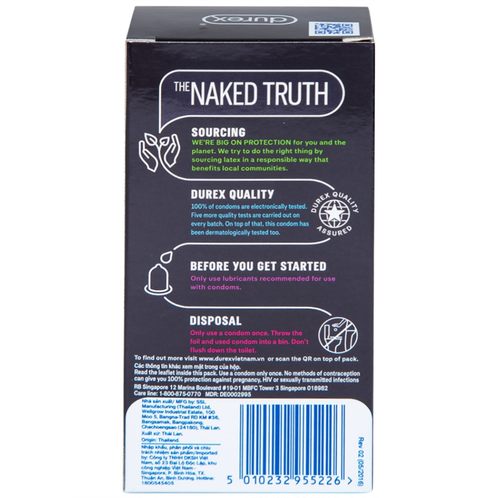 Hình ảnh Bao cao su Durex Performa có gel bôi trơn, kéo thời điểm cực khoái trong lúc quan hệ (12 cái)