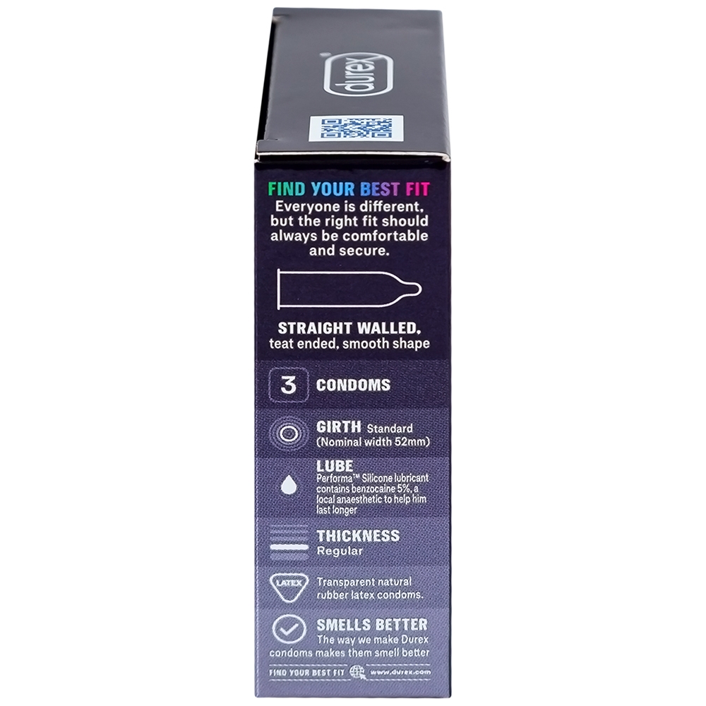 Hình ảnh Bao cao su Durex Performa chứa nhiều gel làm mát, kéo dài thời gian quan hệ (3 cái)