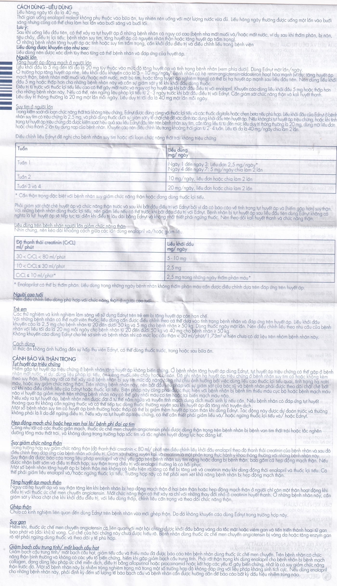 Hình ảnh Thuốc Ednyt 5mg Gedeon điều trị tăng huyết áp, suy tim (3 vỉ x 10 viên)