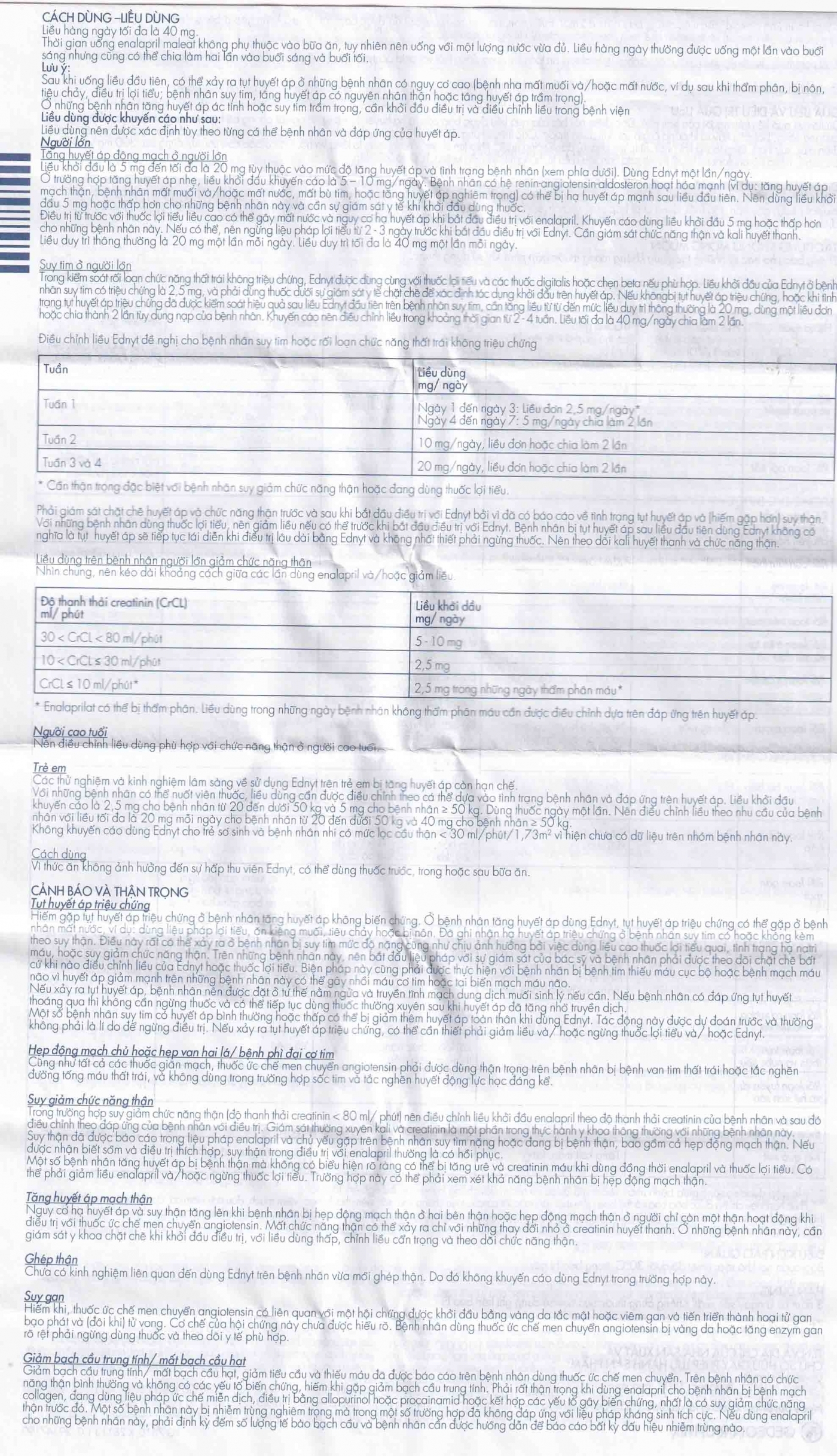 Hình ảnh Thuốc Ednyt 5mg Gedeon điều trị tăng huyết áp, suy tim (3 vỉ x 10 viên)