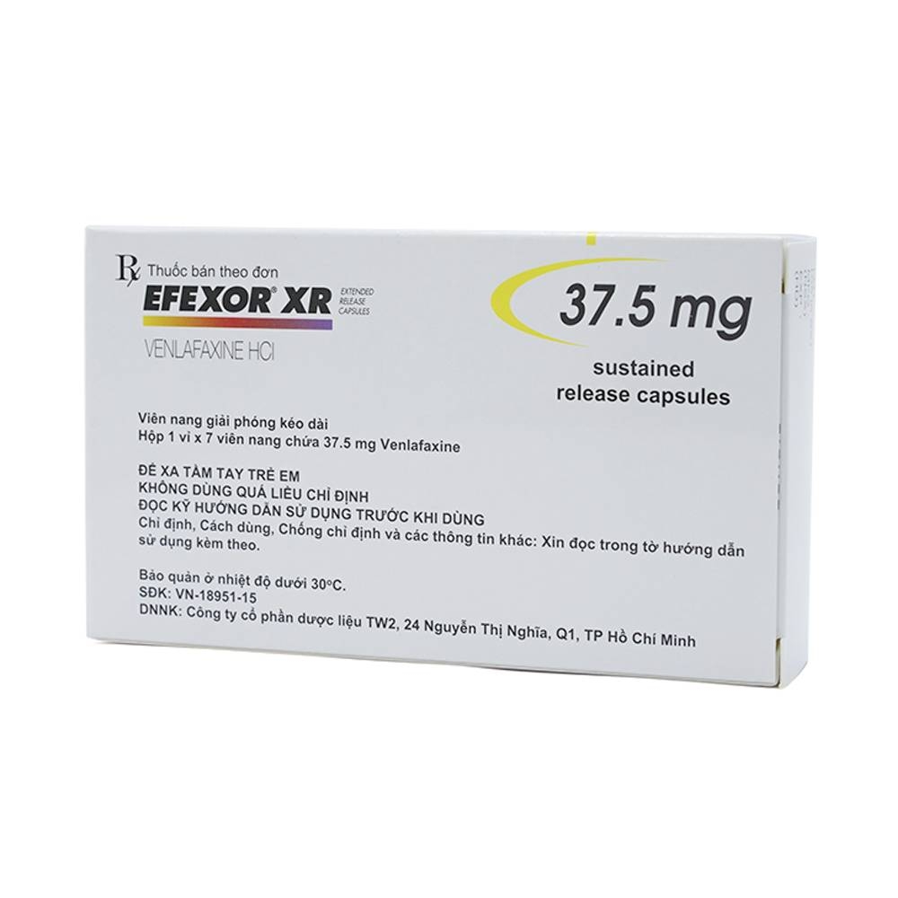 Hình ảnh Thuốc Efexor XR 37.5mg Pfizer điều trị các rối loạn trầm cảm chủ yếu (1 vỉ x 7 viên)