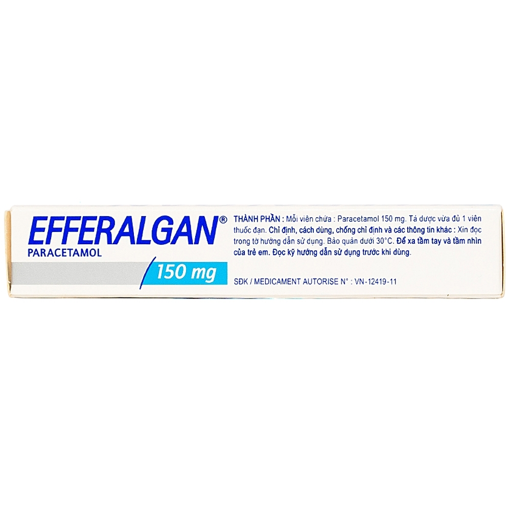 Hình ảnh Thuốc đạn Efferalgan 150mg UPSA SAS giảm đau, hạ sốt (2 vỉ x 5 viên)
