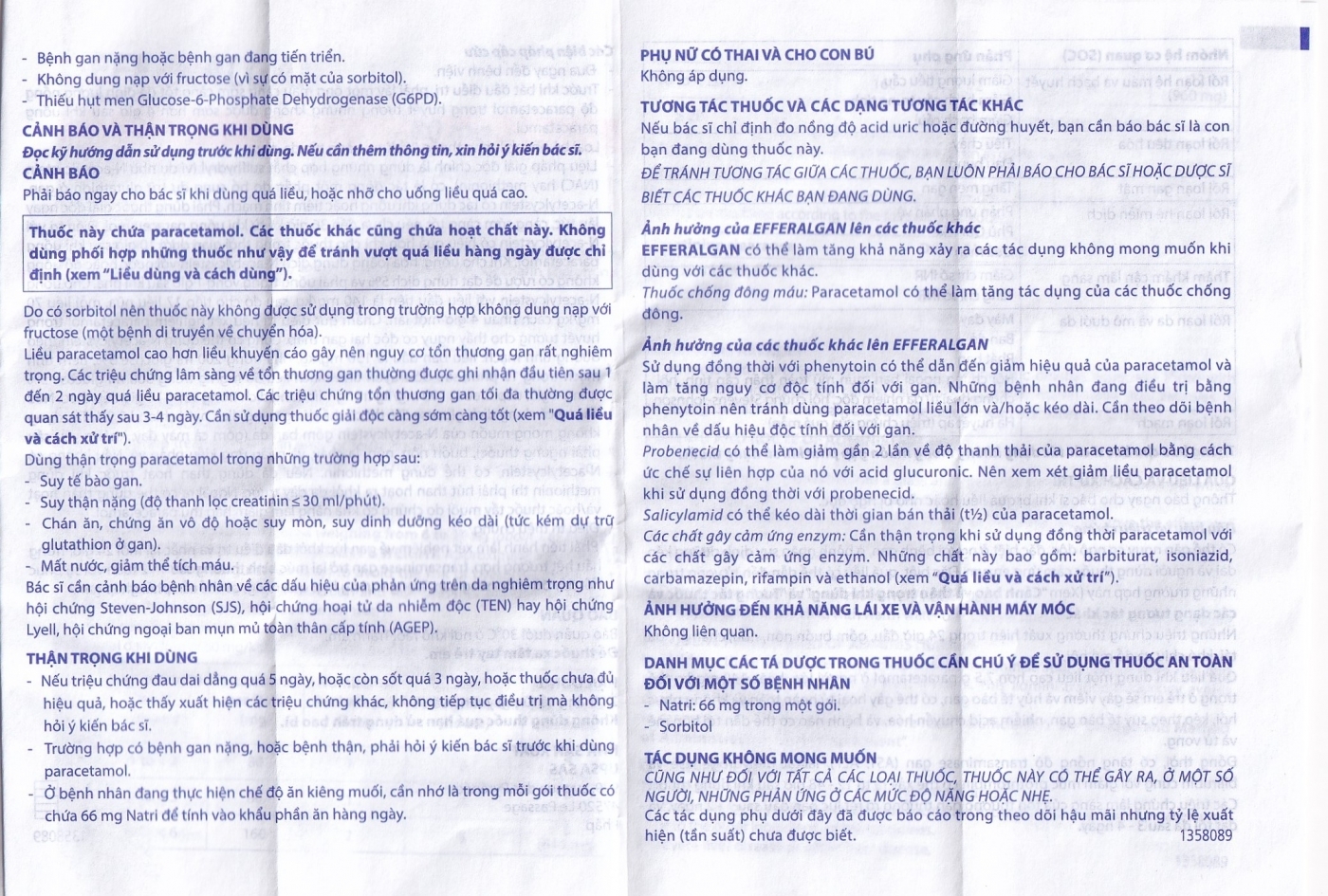 Hình ảnh Bột sủi Efferalgan 80mg UPSA SAS giảm đau, hạ sốt (12 gói)