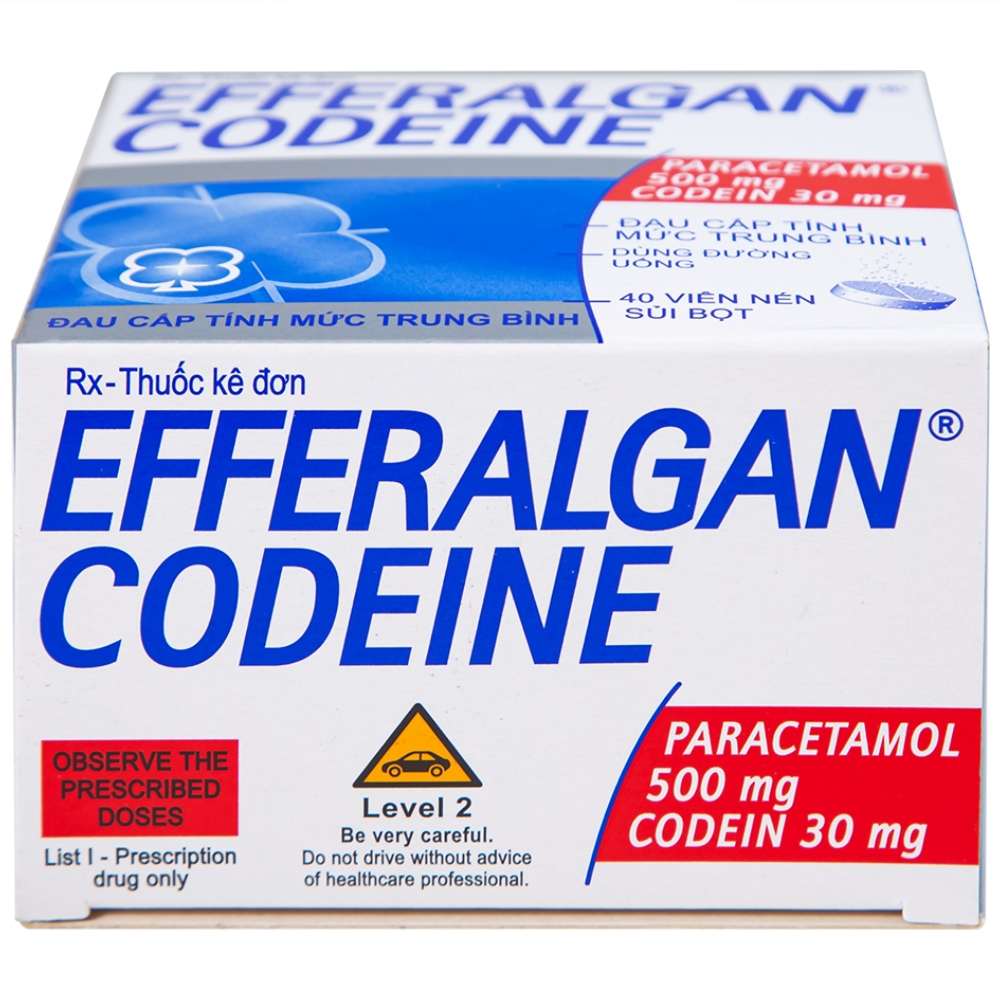 Hình ảnh Viên sủi Efferalgan Codeine giảm đau cấp tính mức độ trung bình (10 vỉ x 4 viên)
