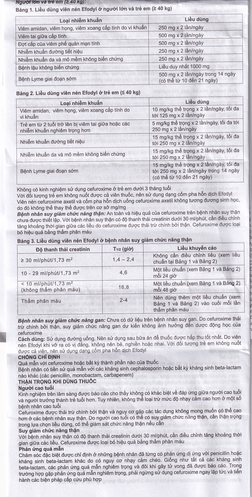 Hình ảnh Thuốc Efodyl 500mg điều trị nhiễm khuẩn đường (2 vỉ x 10 viên)