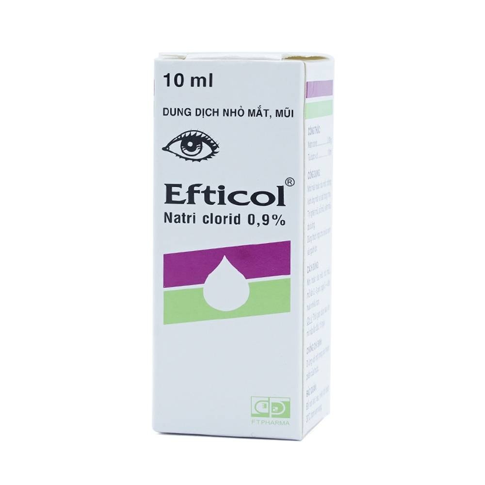 Hình ảnh Thuốc Efticol Natri Clorid 0.9% Dược 3-2 dùng trong trường hợp rửa mắt, mũi (10ml)