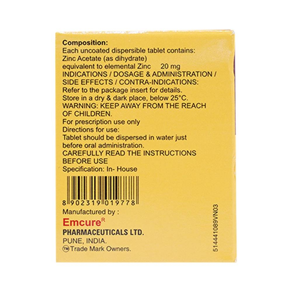 Hình ảnh Thuốc Emzinc Emcure bổ sung kẽm, trị tiêu chảy (10 vỉ x 10 viên)