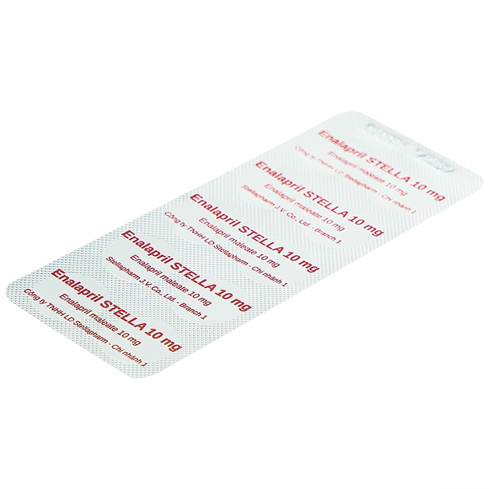 Hình ảnh Thuốc Enalapril Stella 10mg điều trị tăng huyết áp, suy tim sung huyết (3 vỉ x 10 viên)