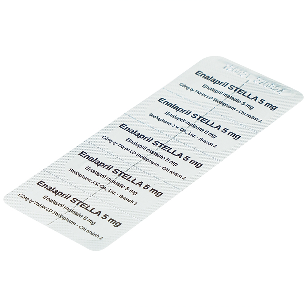 Hình ảnh Thuốc Enalapril Stella 5mg điều trị tăng huyết áp, suy tim sung huyết (3 vỉ x 10 viên)