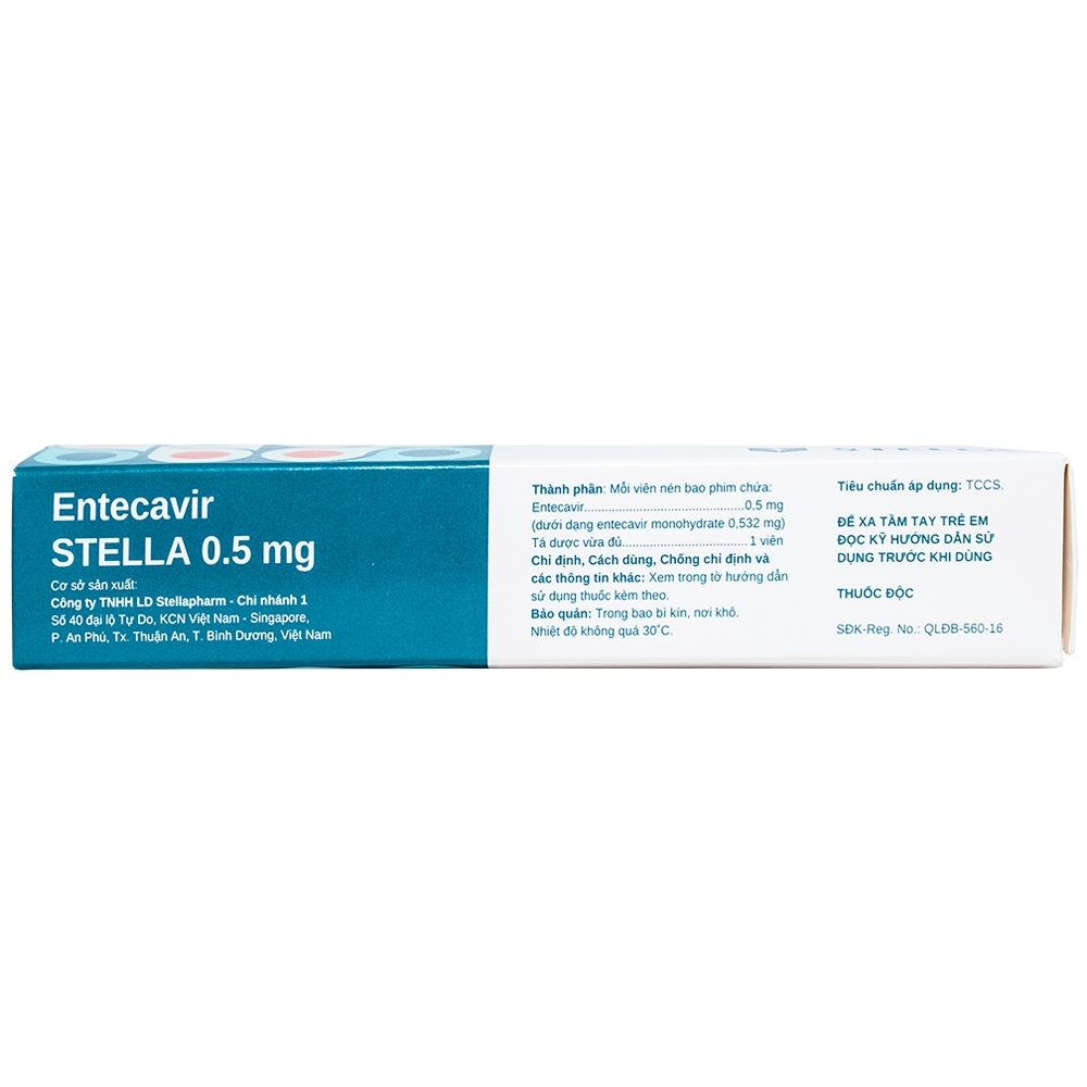 Hình ảnh Thuốc Entecavir Stella 0.5mg điều trị viêm gan B mạn tính (3 vỉ x 10 viên)