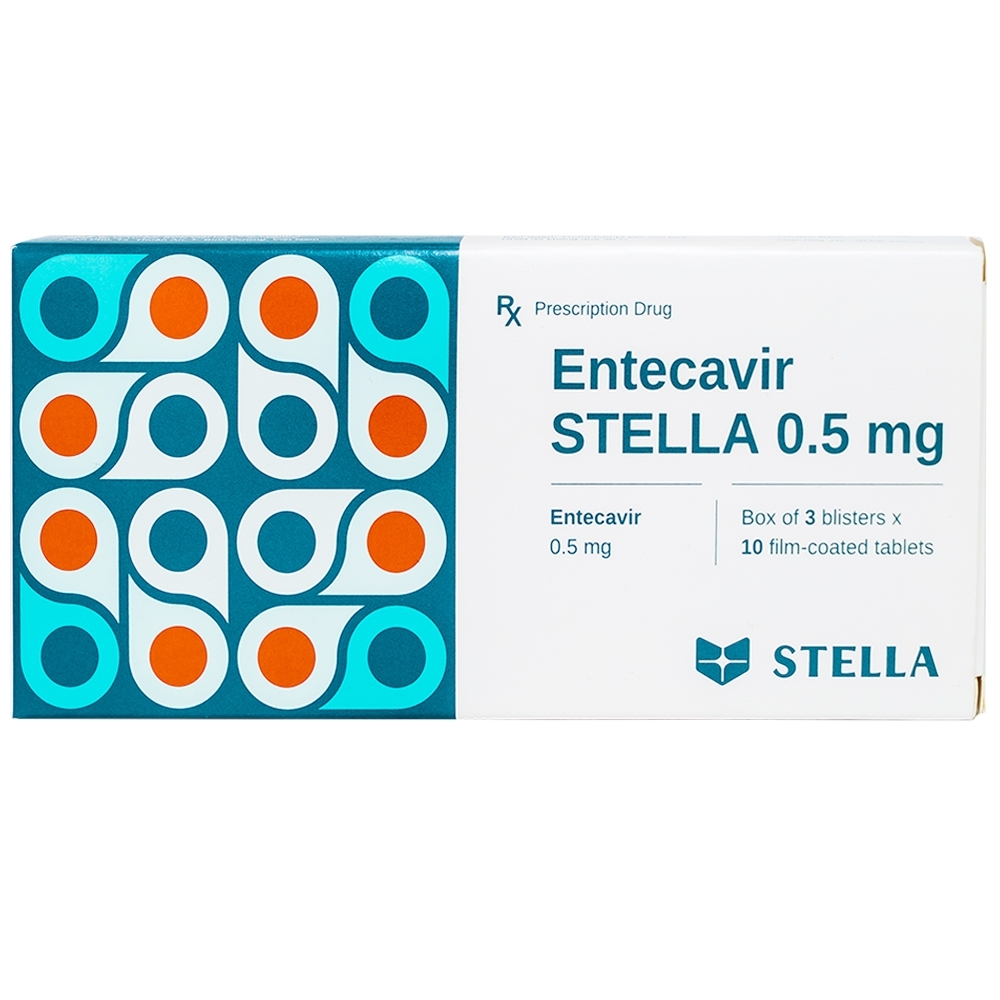 Hình ảnh Thuốc Entecavir Stella 0.5mg điều trị viêm gan B mạn tính (3 vỉ x 10 viên)