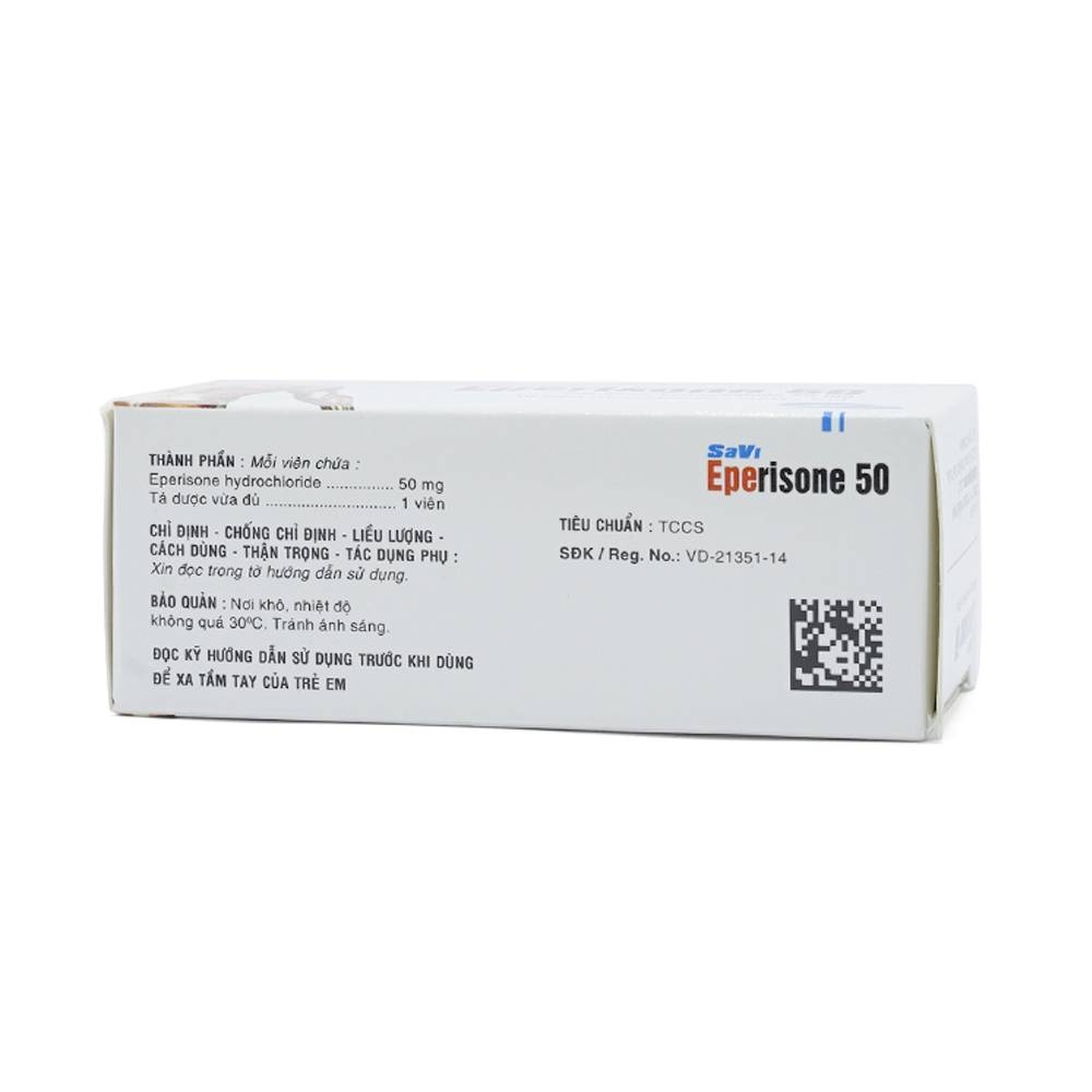 Hình ảnh Thuốc Eperisone 50 cải thiện các triệu chứng tăng trương lực cơ (5 vỉ x 10 viên)