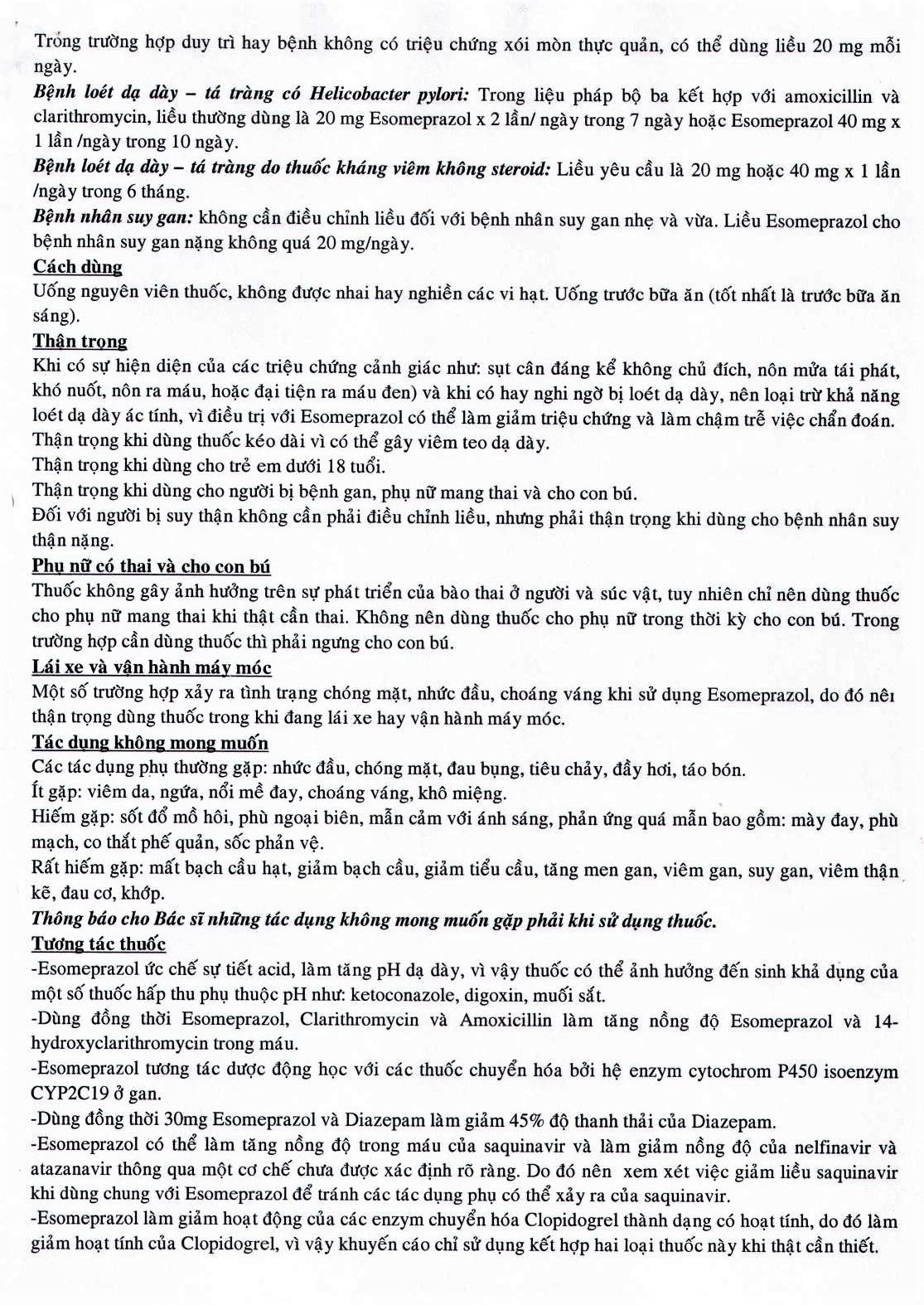 Hình ảnh Thuốc Esomeprazol 40-US điều trị trào ngược dạ dày, thực quản (3 vỉ x 10 viên)