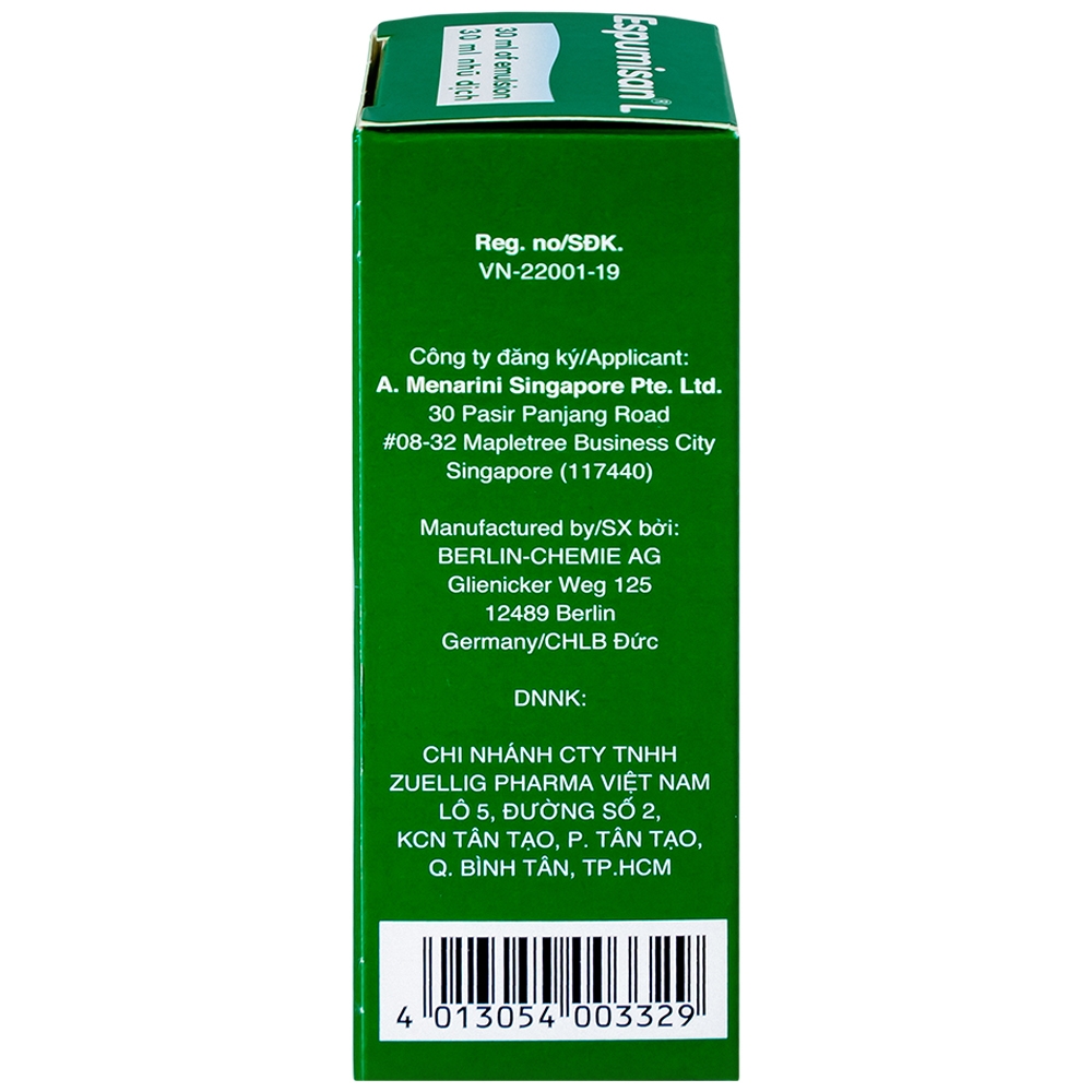 Hình ảnh Nhũ dịch Espumisan L Menarini điều trị các triệu chứng chướng bụng, đau bụng (30ml)