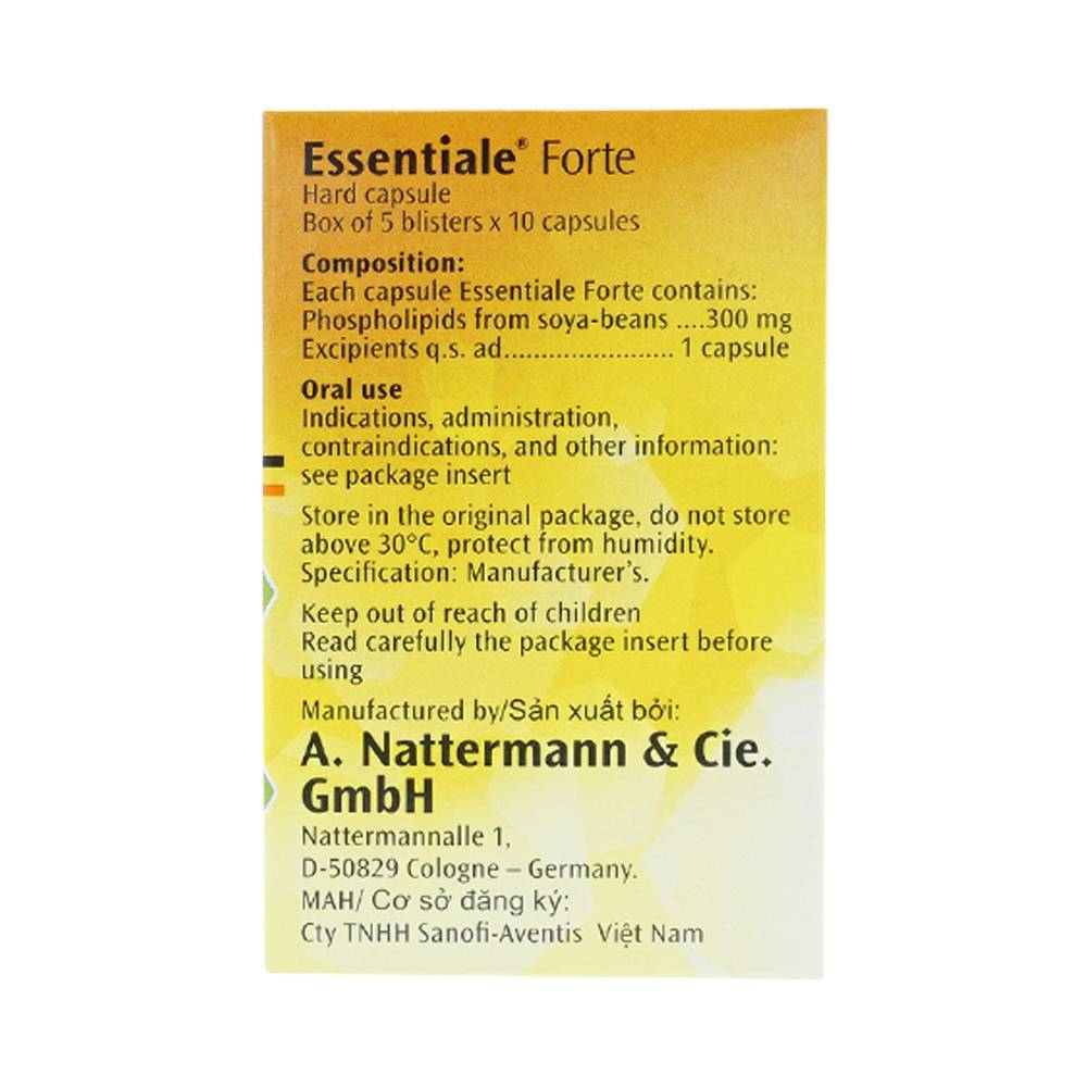 Hình ảnh Thuốc Essentiale Forte 300mg Natterman cải thiện các triệu chứng bệnh lý gan (5 vỉ x 10 viên)