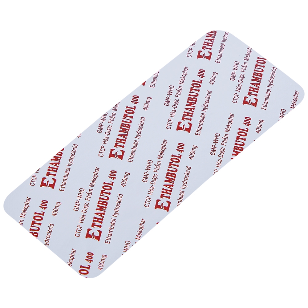 Hình ảnh Thuốc Ethambutol 400 Mekophar điều trị lao mới và lao tái phát (20 vỉ x 10 viên)