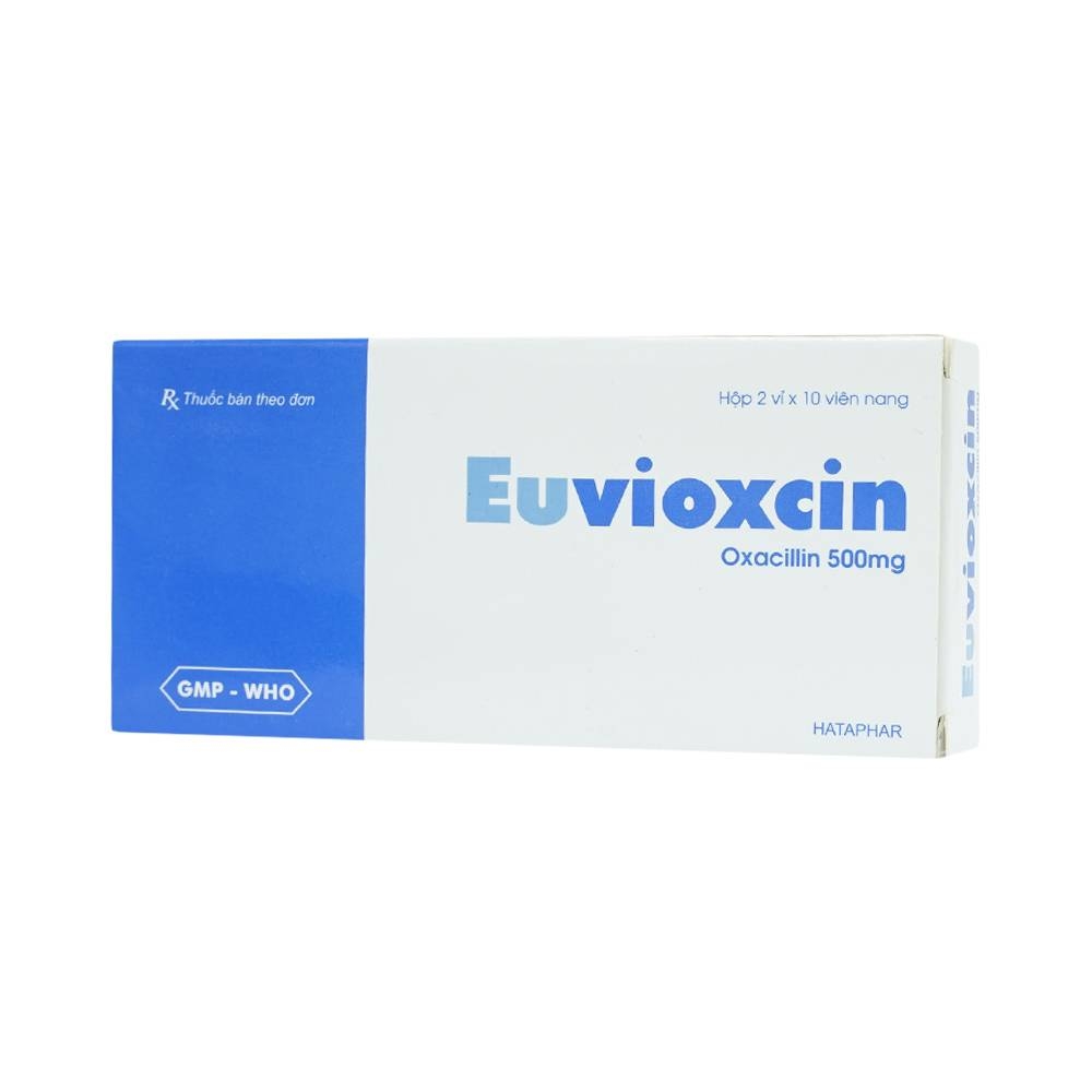 Hình ảnh Thuốc Euvioxcin 500mg Hà Tây điều trị nhiễm khuẩn đường hô hấp (2 vỉ x 10 viên)
