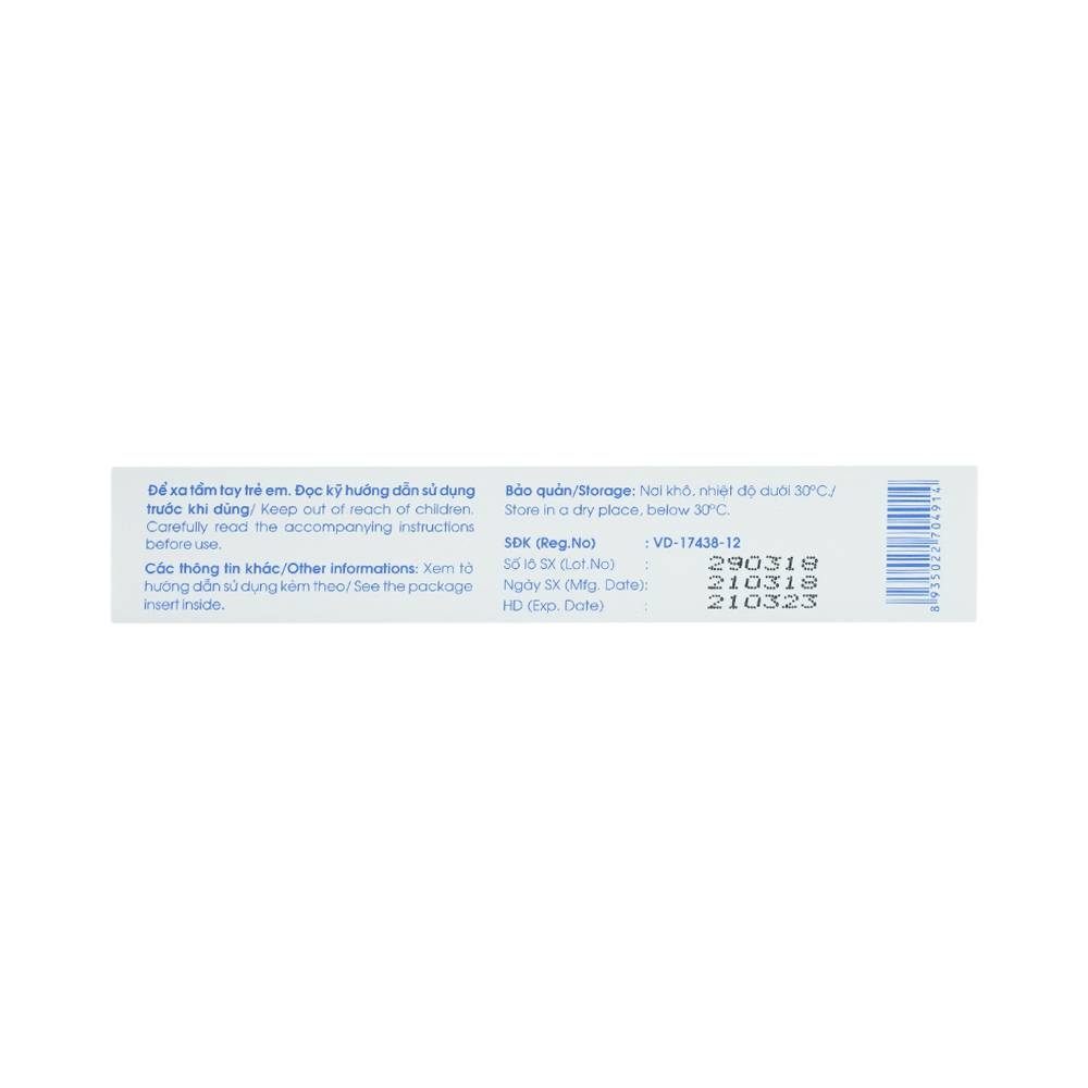 Hình ảnh Thuốc Euvioxcin 500mg Hà Tây điều trị nhiễm khuẩn đường hô hấp (2 vỉ x 10 viên)