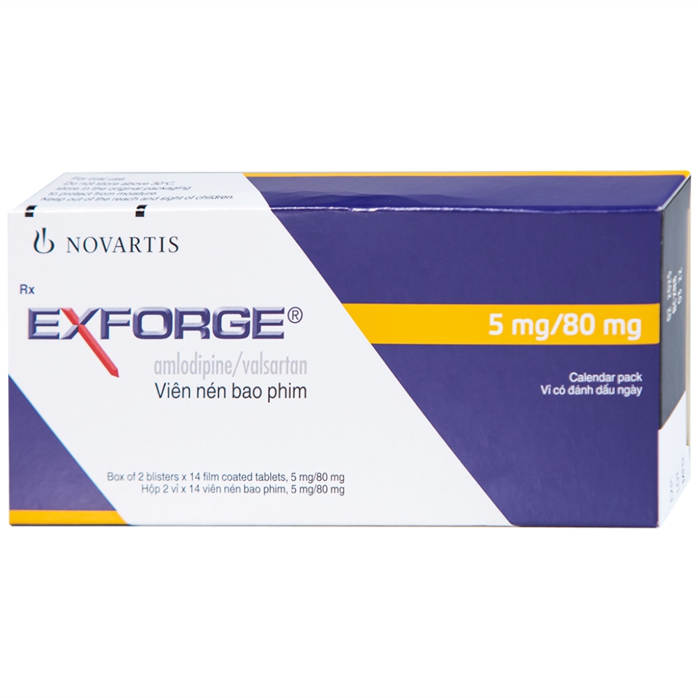 Hình ảnh Thuốc Exforge 5mg/80mg Novartis điều trị tăng huyết áp vô căn (2 vỉ x 14 viên)