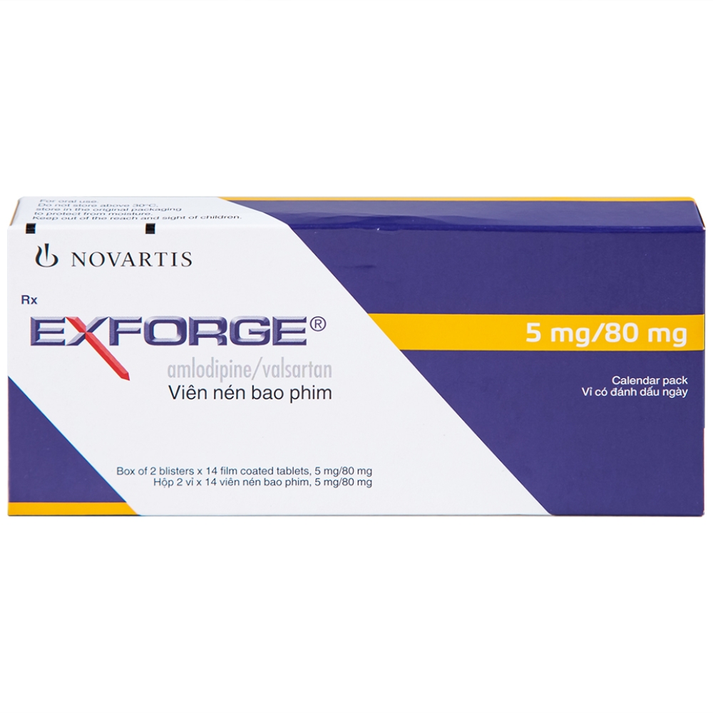 Hình ảnh Thuốc Exforge 5mg/80mg Novartis điều trị tăng huyết áp vô căn (2 vỉ x 14 viên)