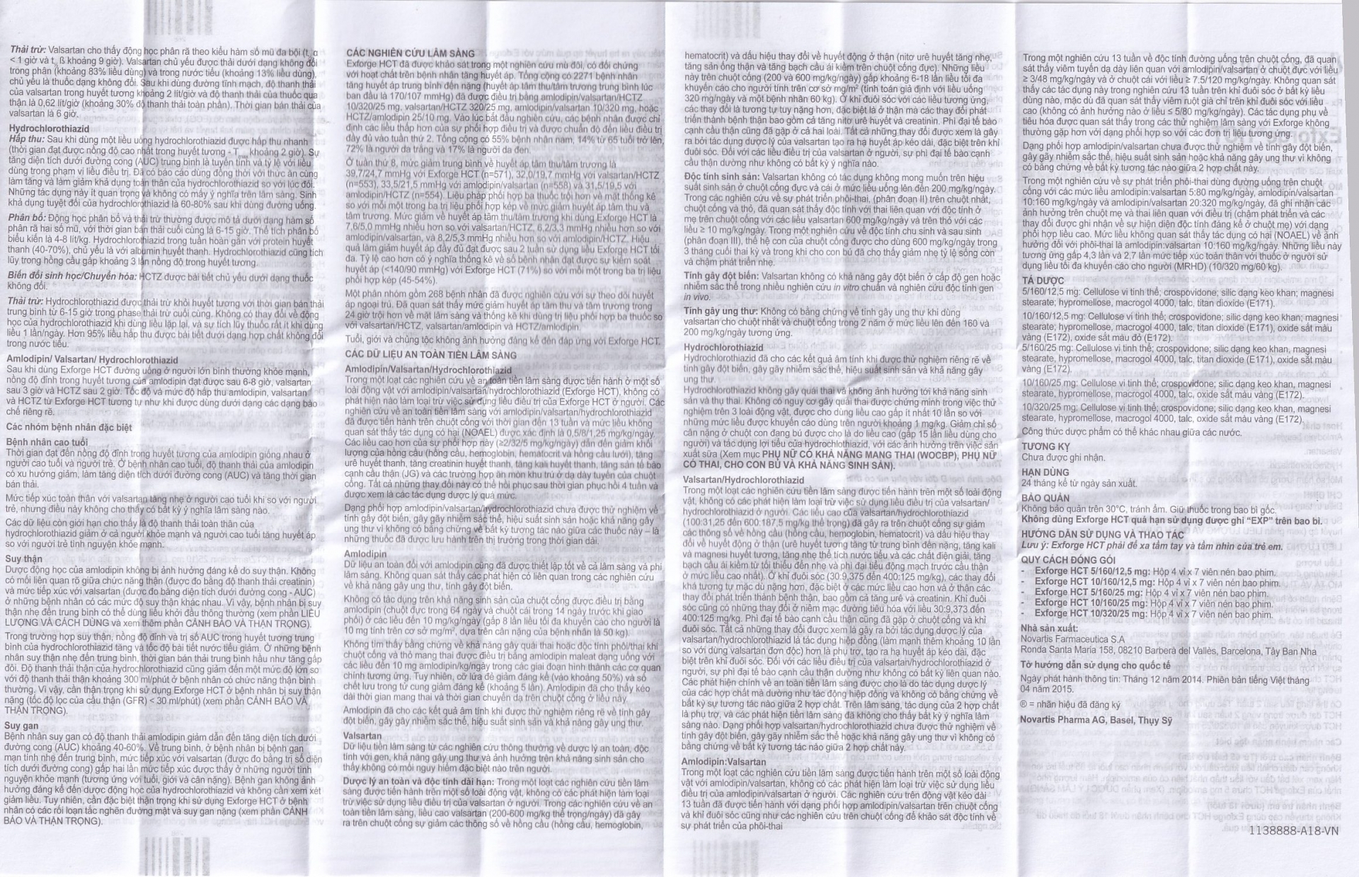 Hình ảnh Thuốc Exforge HCT 5mg/160mg/12.5mg Novartis điều trị tăng huyết áp vô căn (4 vỉ x 7 viên)