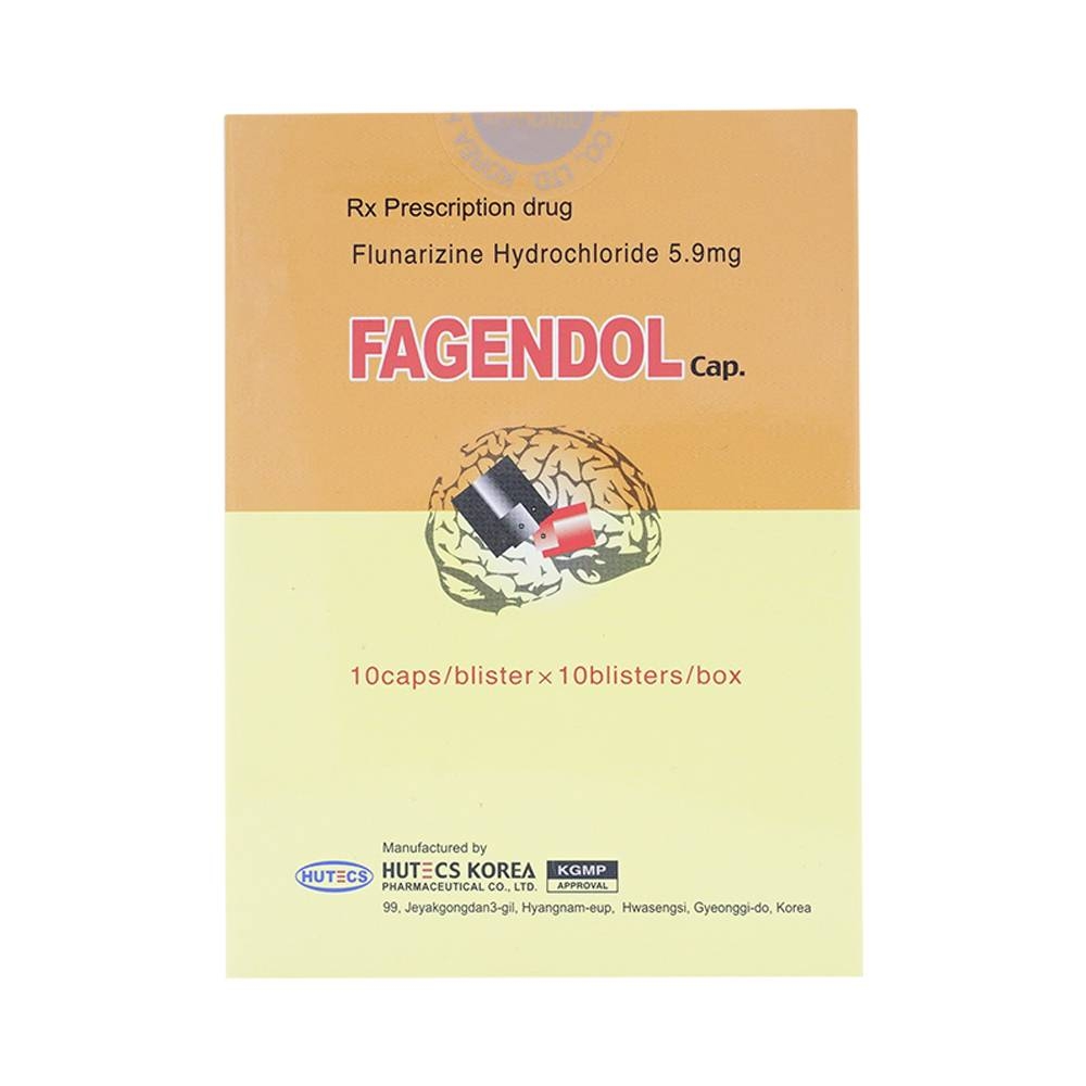 Hình ảnh Thuốc Fagendol 5mg Hutecs điều trị dự phòng chứng đau nửa đầu (10 vỉ x 10 viên)